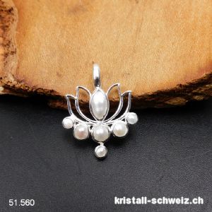 Anhänger Perle - Süßwasserperle LOTUS aus 925er Silber