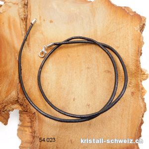 Lederkette schwarz mit Verschluss, 2 mm / L. 44 cm