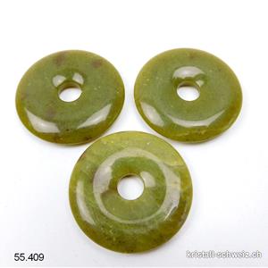 Jade Serpentin Oliv, Donut 4 cm
