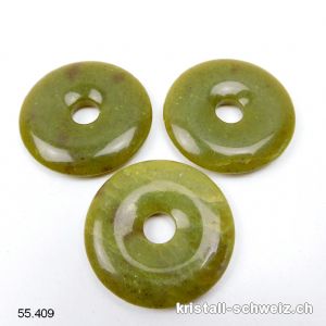 Jade Serpentin Oliv, Donut 4 cm