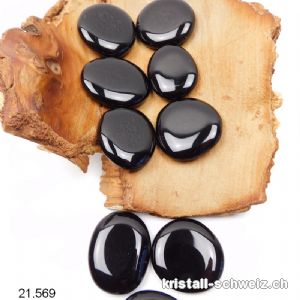 Obsidian schwarz flach 3,3 - 3,8 cm. Größe M. Sonderangebot