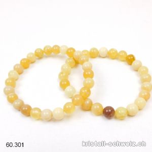 Armband Opal natur gelb 8 mm, elastisch 18,5 cm