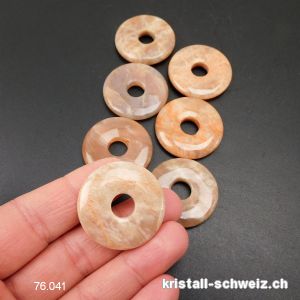 Mondstein beige-chokolade aus Tansania, Donut 3 cm