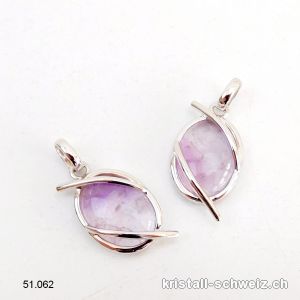 Anhänger Amethyst hell aus 925er Silber rhodiniert. A-Qual.