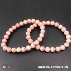 Armband Rhodochrosit 5,5-6 mm, elastisch 17,5 - 18 cm