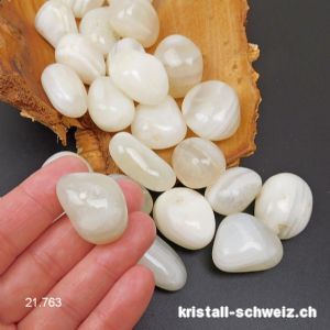 Achat weiss - Friedenachat 13 bis 19 Gramm / 2,5 - 3 cm. Größe L