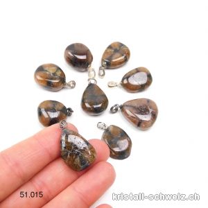 Anhänger Chiastolith - Kreuzstein 2 cm, an Silberöse. SONDERANGEBOT