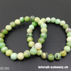 Armband Opal grün 8,5 mm, elastisch 18,5 cm. Grösse M