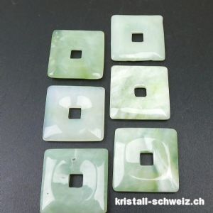 Jade Serpentin hell, Donut quadratisch 3 cm