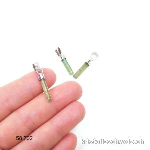 Anhänger Turmalin grün Rohkristall 2 - 2,5 cm aus 925 Silber rhodiniert. SONDERANGEBOT