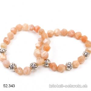 Armband Sonnenstein facettiert 8 mm / 16,5 cm. Grösse S. Sonderangebot