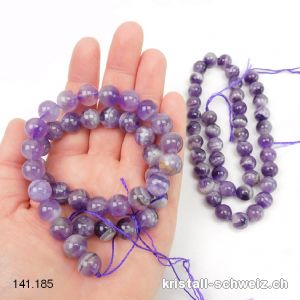 Strang Chevron Amethyst 9,5 - 10 mm / 39 cm, ca. 38 Kugeln. SONDERANGEBOT