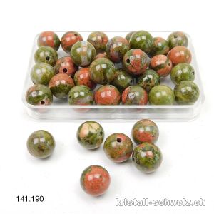 Unakit - Epidot - Quarz, Kugel gelocht 8,5 mm