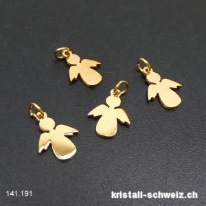 Charm Engel aus Metall vegoldet 1,5 cm, mit offenem Ring