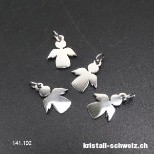 Charm Engel aus Metall versilbert 1,5 cm, mit offenem Ring