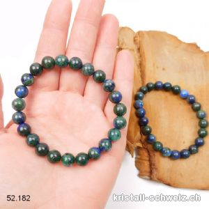 Armband Chrysokoll - Azurit 8 mm, elastisch 18,5 - 19 cm