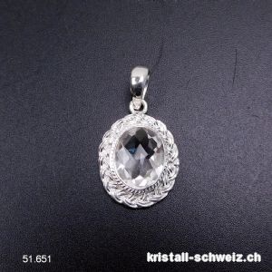 Anhänger Bergkristall facettiert aus 925 Silber