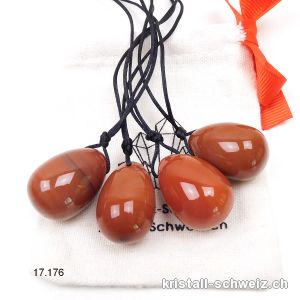 1 Ei YONI Karneol opak 3 x 2 cm. Grösse S. Gebohrt. Sonderangebot