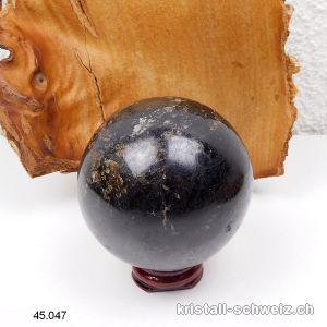 Kugel Turmalin schwarz - Schörl 6,4 cm. Unikat 423 Gramm. Sonderangebot