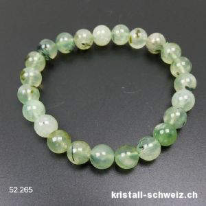 Armband Prehnit grün mit Epidot 8-8,5 mm/18 cm. Größe M