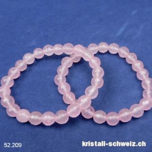 Armband Rosenquarz FACETTIERT 8 mm elastisches 18 cm. Grösse M