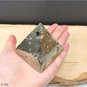 Pyramid Pyrit aus Peru, Basis 6,3 cm x H. 6 cm. Einzelstück 407 Gramm