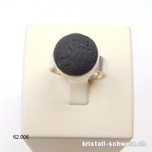 Ring Lava Stein Massiv aus 925 Silber. Gr. 55