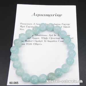 Armband Aquamarin 8 - 9 mm, elastisch 18 cm. Grösse M