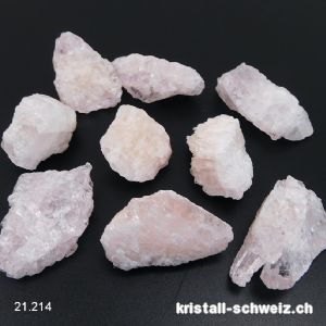 Morganit blassrosa, rohe Kristall 2,5 bis 3,5 cm. M