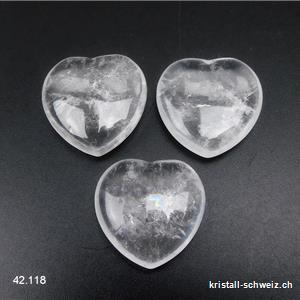Herz Bergkristall 2,5 cm, flach. Sonderangebot