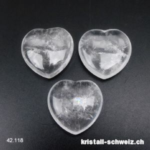 Herz Bergkristall 2,5 cm, flach. Sonderangebot