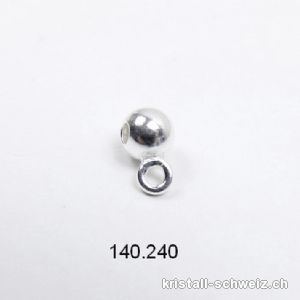 Kugel 4 mm mit Oese geschlossen aus 925er Silber. Sonderangebot