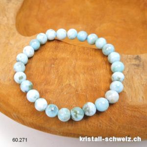 Armband Larimar blau-grün 7 mm / 18,5 cm. Sonderangebot