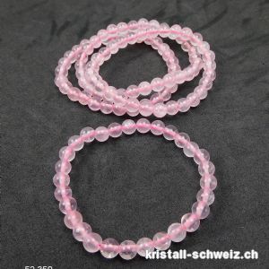 Armband Rosenquarz hell 6 mm, elastisch 17,5 cm. Grösse SM. SONDERANGEBOT