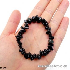 Armband Obsidian schwarz 18-19 cm. Gr. M-L