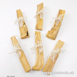 PALO SANTO Holz u. 1 Bergkristall rohe Spitze