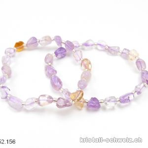 Armband Amethyst hell u. Citrin 5 - 8 mm / 17,5 - 18 cm. Grösse SM