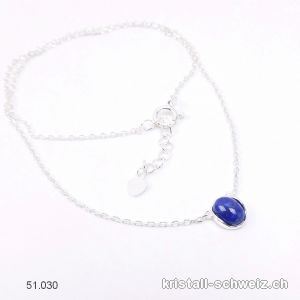 Anhänger Lapislazuli mit Ankerkette aus 925 Silber. Einstellbar 41 - 44 cm