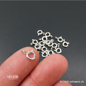 Federring 6 mm, fester Oese offen / 925 Silber