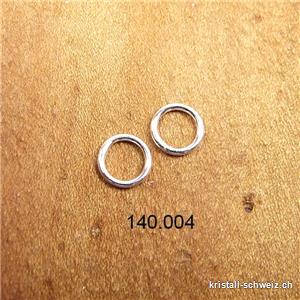 Ring geschlossen 6 mm x 0,8 mm aus 925 Silber