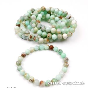 Armband Boulder Chrysopras 8 - 9 mm, elastisch 18,5 cm. Grösse M