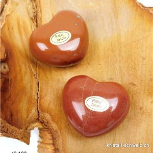 Herz Jaspis rot 4,5 x 4 x 2,3 cm, bauchig. SONDERANGEBOT