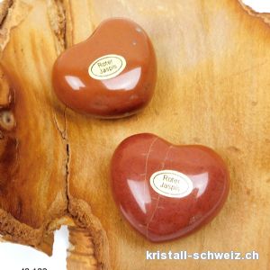 Herz Jaspis rot 4,5 x 4 x 2,3 cm, bauchig. SONDERANGEBOT