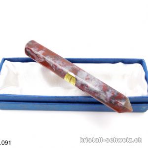 Massagestab Heliotrop rot hexagonal 9,7 cm. Unikat