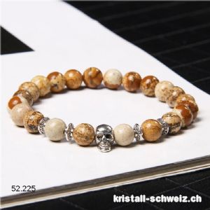 Armband SCHÄDEL Jaspis Bilder - Landschaft Jaspis 8 mm / 21 cm