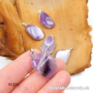 Anhänger Amethyst-Quarz - Chevron Amethyst hell 2 - 3 cm an Silberöse. SONDERANGEBOT