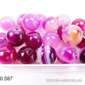 Achat rosa pink, Kugel gelocht 8 - 8,5 mm. Sonderangebot