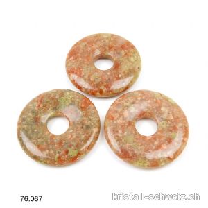 Epidot - Unakit - Granit, Donut 3 cm