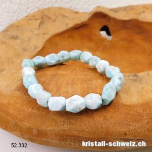 Armband Larimar Nuggets facettiert 8 - 10 mm, elastisch 18 - 19 cm. Sonderangebot