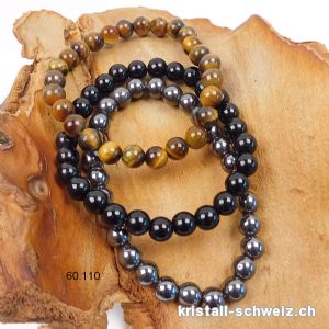 3 Armbänder VERANKERUNG und SCHUTZ - Onyx, Tigerauge, Hämatit